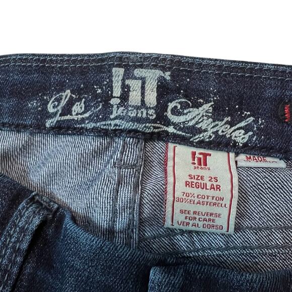 IT Bootcut Jeans Size 25 Dream Diva Dark Wash Low Rise Flare - Picture 3 of 11